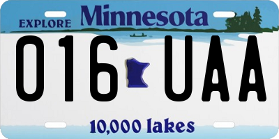 MN license plate 016UAA