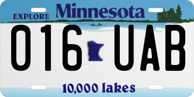 MN license plate 016UAB