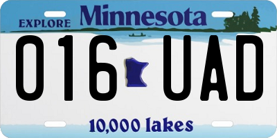 MN license plate 016UAD