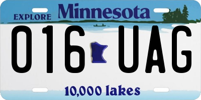 MN license plate 016UAG