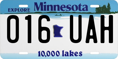MN license plate 016UAH