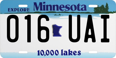 MN license plate 016UAI