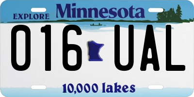 MN license plate 016UAL