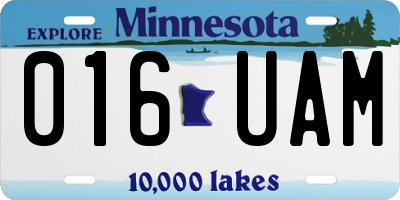 MN license plate 016UAM