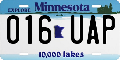 MN license plate 016UAP