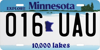 MN license plate 016UAU