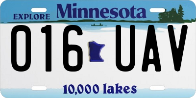 MN license plate 016UAV
