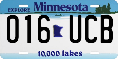 MN license plate 016UCB