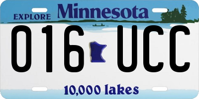 MN license plate 016UCC