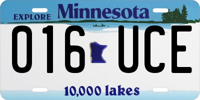 MN license plate 016UCE
