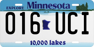 MN license plate 016UCI