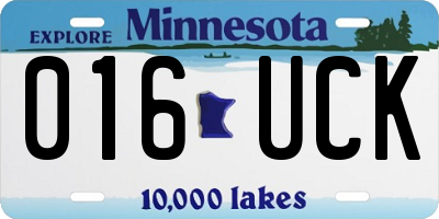 MN license plate 016UCK