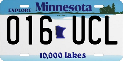 MN license plate 016UCL