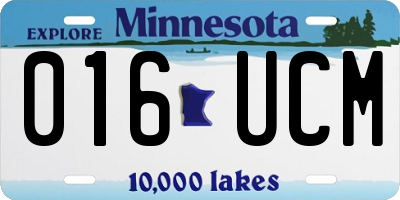 MN license plate 016UCM