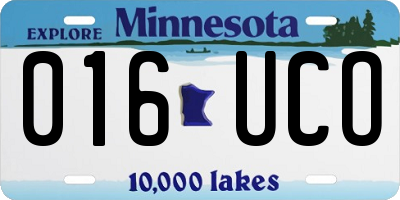 MN license plate 016UCO