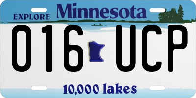 MN license plate 016UCP