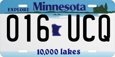 MN license plate 016UCQ