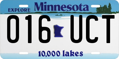 MN license plate 016UCT
