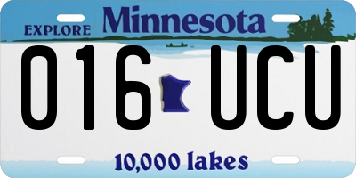 MN license plate 016UCU