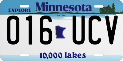 MN license plate 016UCV
