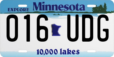 MN license plate 016UDG