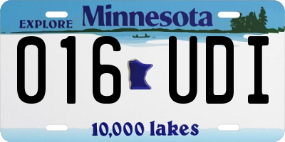 MN license plate 016UDI