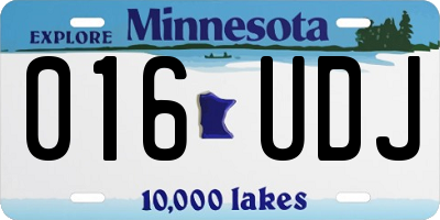 MN license plate 016UDJ