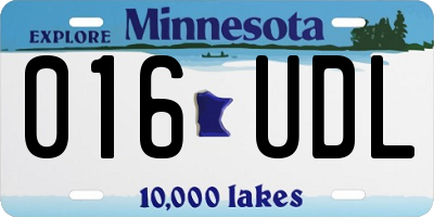 MN license plate 016UDL