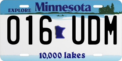 MN license plate 016UDM