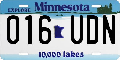 MN license plate 016UDN