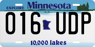 MN license plate 016UDP