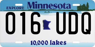 MN license plate 016UDQ