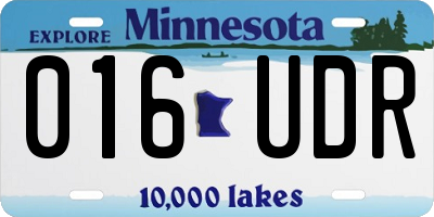 MN license plate 016UDR