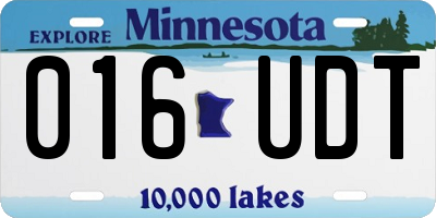 MN license plate 016UDT