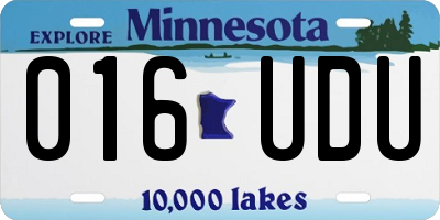 MN license plate 016UDU