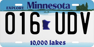 MN license plate 016UDV