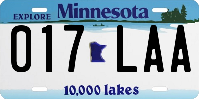 MN license plate 017LAA