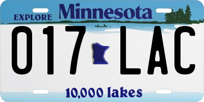 MN license plate 017LAC