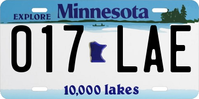 MN license plate 017LAE