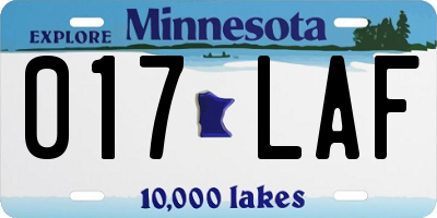 MN license plate 017LAF