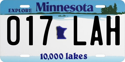 MN license plate 017LAH