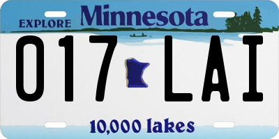 MN license plate 017LAI