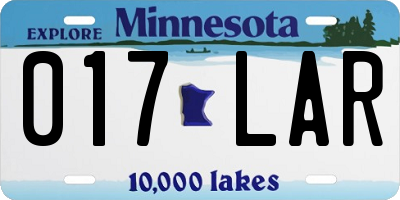 MN license plate 017LAR