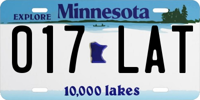 MN license plate 017LAT