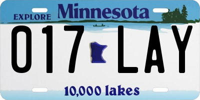 MN license plate 017LAY