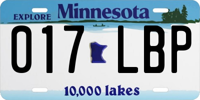 MN license plate 017LBP