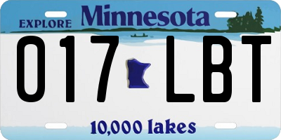 MN license plate 017LBT