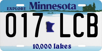 MN license plate 017LCB