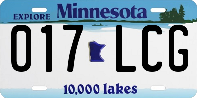 MN license plate 017LCG