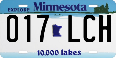 MN license plate 017LCH